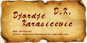 Đorđe Karašićević vizit kartica